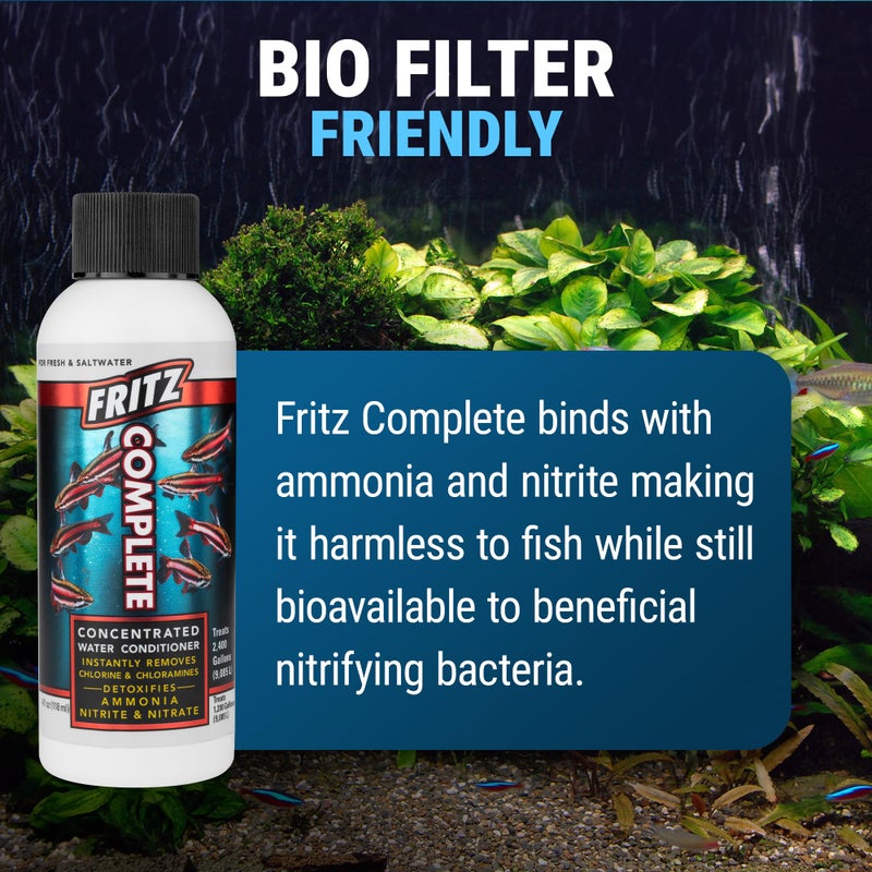 Fritz Aquatics Fritz Complete â€“ Concentrated Water Conditioner/Tap Water Dechlorinator, Instantly Detoxifies Chlorine, Chloramines, Heavy Metals, Ammonia, Nitrite/Nitrates, for Fresh and Saltwater (4 oz) - Image 5